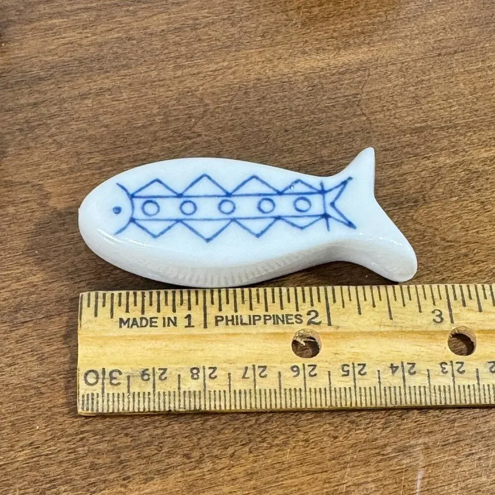Snail Napkin Rings and Fish Knife Rests Set of 6 each Blue White New in Box